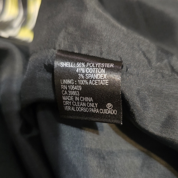 Antonio Melani Black White Yellow Midi Sheath Dress Tailored Waist Sz 12 - Picture 6 of 7